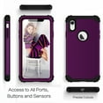 thumbnail image 2 of Dteck iPhone XR Case, Dteck Heavy Dual Layer Rugged Shockproof Case Hard PC Protective Back Cover For Apple iPhone XR 6.1 inch, Purple, 2 of 9