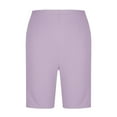 thumbnail image 4 of Ltctricy Women's Bermuda Shorts Comfy Elastic High Waisted Knee Length Sweatshorts Athletic Lounge Shorts with Pockets, 4 of 7