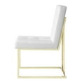 thumbnail image 5 of Posh Living Evan Faux Leather Dining Side Chair in White/Gold (Set of 2), 5 of 8