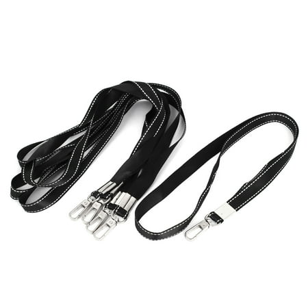 Other Names For Polyester Unique Bargains 5 Pcs Black Polyester Label ID Card Pass Badge Keys Neck Strap String Lanyard ()