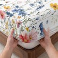 thumbnail image 3 of King Size Fitted Sheet Set - Blue Flowers 3 Piece Bedding Sets 16" Deep Pocket Fitted Sheet with 2 Pillowcases, Pink Watercolor Botanical Garden Floral Brushed Microfiber Hotel Luxury Bed Sheets, 3 of 9