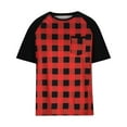thumbnail image 3 of AOOCHASLIY Father's Day Gifts Men's Plaid Print Casual Short Sleeve T Shirts and Shorts Tracksuit Set, 3 of 4