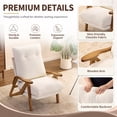 thumbnail image 6 of Ktaxon Mid Century Chenille Accent Chair, 5 Position Adjustable Recliner Chair, Rubber Wood Frame Lounge Chair for Living Room Bedroom Office Creamy White, 6 of 8