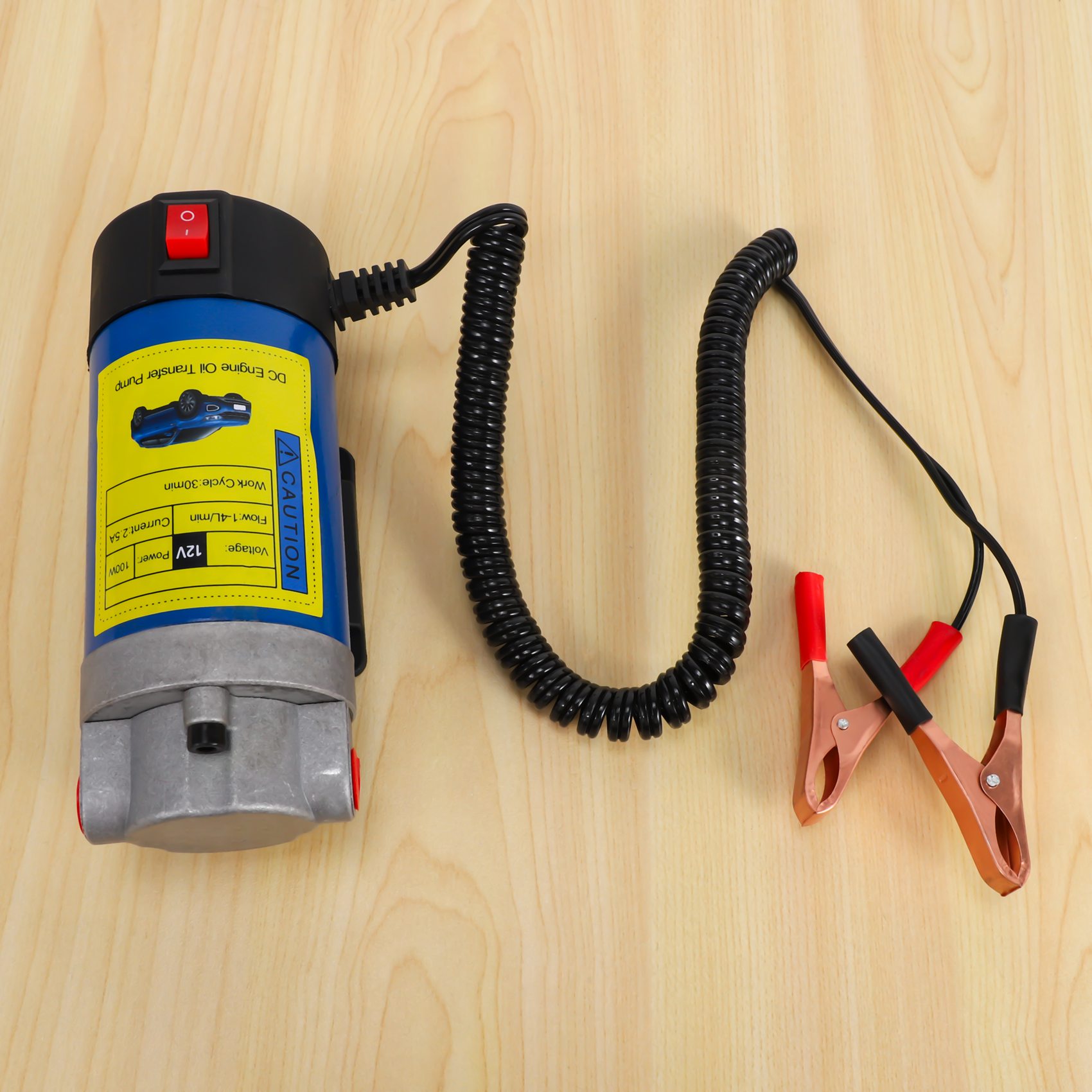 12V Electric Scavenge Suction Transfer Change Pump Oil Transfer Pump 1-4L/Min Motor Oil Extractor Pump for Car,1 * Oil Transfer Pump 3 * Hose 2 * Battery Clamps