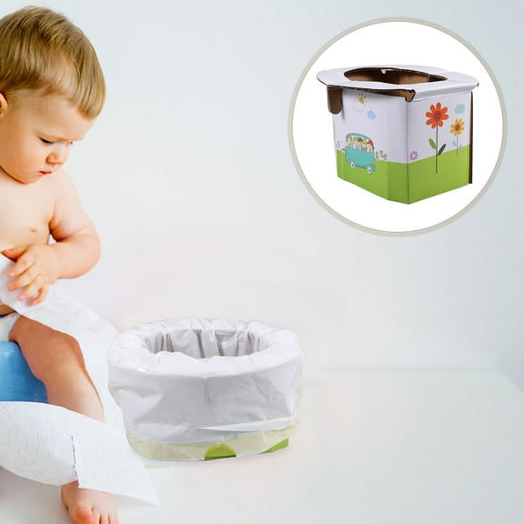 OUNONA  Children Potty Seat Compact Toilet Folding Potties Travel White