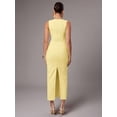 thumbnail image 2 of Yellow Womens Elegant Asymmetric One-Shoulder Sleeveless Sheath Midi Dress, 2 of 7