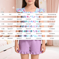 thumbnail image 4 of EnJoCho Kid Girls Clothes Outfits Bowknot T-Shirt + 2 In 1 Denim Short Skort Summer Clothing Set, Girls Shirt and Shorts Set Kindergarten Starter Pack Size 4-10 Years, 4 of 9