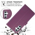 thumbnail image 6 of Allytechgroup for Samsung Galaxy S24 Wallet Case, Premium PU Leather Magnetic Buckle Zipper Pocket Card Slots Flip Stand Protective Cover with Hand Strap & Shoulder Strap - Darkpurple, 6 of 12