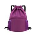 thumbnail image 4 of Mochila con cordón perfecl ligera resistente al agua Violeta, 4 of 8