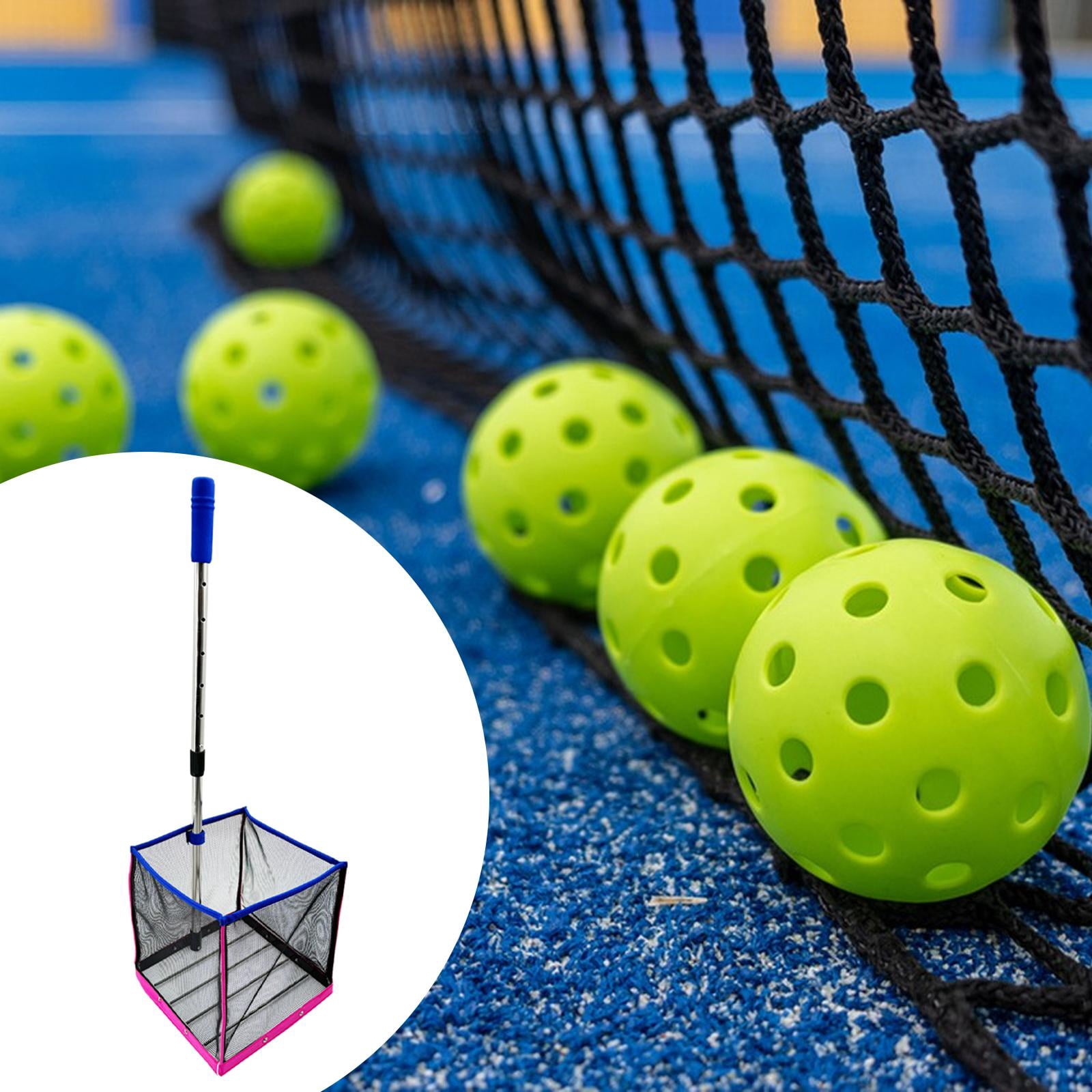 funtasica Pickleball Ball Retriever Grabber Basket Adjustable Telescopic Rod Balls Pickup Tool Pickleball Ball Collector Gatherer