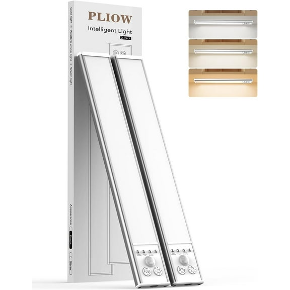 Under Cabinet Lighting, LED Motion Sensor Light Indoor with 3 Color Dimmable, 2000mAh Battery Operated Closet Lights Rechargeable Lamp, Magnetic Under Counter Night Lights Used in Cabinet (12 inches)