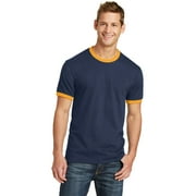 Port & Company Men's Classic Ringer T Shirt_Navy/ Gold_S