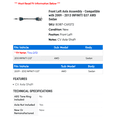 thumbnail image 2 of Front Left Axle Assembly - Compatible with 2009 - 2013 INFINITI G37 AWD Sedan 2010 2011 2012, 2 of 2