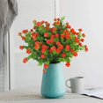 thumbnail image 5 of ZOELNIC 6 Bundles Artificial Flowers Outdoor Fake Flowers for Home Decoration, UV Resistant Faux Plastic Greenery Shrubs Plants Orange Red, 5 of 9