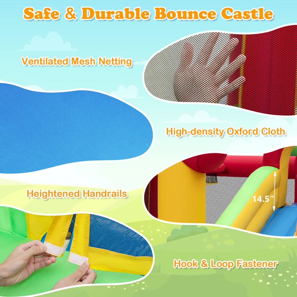 Aimee Lii Inflatable Bounce House with Ocean Balls and 735W Air Blower, Bounce House for Kids 3-10