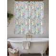 thumbnail image 4 of Blue Spring Floral Bathroom Window Curtain, Elegant Farmhouse Flowers Birds Watercolor Light Filtering Coffee Kitchen Curtains, Bedroom Living Room Curtains 2 Panel 84"x63", 4 of 6