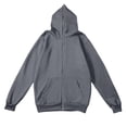 thumbnail image 4 of YOIAVAIOY Mens Solid Zip Up Hoodies Lightweight Athletic Fleece Hooded Sweatshirts Casual Daily Wear Outdoor Running Jackets Dark Gray S, 4 of 4