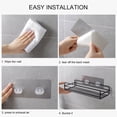 thumbnail image 4 of Bewildely Estante de almacenamiento sin perforaciones, estante de baño, baño, cocina, resistente, para colgar en la pared, cesta de almacenamiento de Almacenamiento y organización del hogar Bewildely HA023208-00, 4 of 6