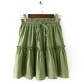 thumbnail image 4 of Vedolay Fringe Skirt Women's Drawstring Elastic Waist Dolphin Hem Stretch Pocket Midi Skirt,Army Green XXL, 4 of 5