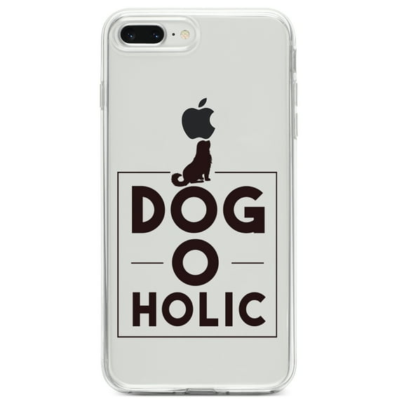 DistinctInk Clear Shockproof Hybrid Case for iPhone 7 PLUS / 8 PLUS (5.5" Screen) TPU Bumper Acrylic Back Tempered Glass Screen Protector - Dog O Holic - Dogoholic