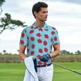 thumbnail image 3 of Sikiie Strawberries Print Men's Short-sleeved POLO Shirts, Button-down Shirts and T-shirts are Suitable for Vacation, Leisure and Business-Large, 3 of 6