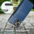 thumbnail image 5 of Jiahe Cover For iPhone 14 6.1 inch,Shockproof Wallet Case with Card Holder,Flip Premium Leather Kickstand Protective Cover,Darkblue, 5 of 6