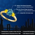 thumbnail image 2 of Gem Stone King 10K Yellow Gold London Blue Topaz and Yellow Sapphire Engagement Ring for Women | 2.22 Cttw | Oval 8X6MM | Gemstone November Birthstone | Size 6, 2 of 6