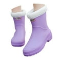thumbnail image 3 of Women's Rain Shoes Winter Lined Rain Boots With Reinforced Edging And Soles Mid Calf Rubber Boots For Daily Use, 3 of 9