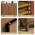 thumbnail image 6 of Accent Cabinet with Arched Fluted Door for Entryway Hallway, Walnut Sideboard Buffet Cabinet, Storage Cabinet with Adjustable Shelves for Living Room, 6 of 8