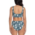 thumbnail image 3 of Wukai Forest Rabbit Women's Bikini Set Two Piece,wimsuit High Waisted V Neck Twist Front Adjustable Spaghetti Straps Bathing Suit-, 3 of 7