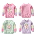 thumbnail image 5 of KYAIGUO 1-7Y Baby Toddler Girl Crewneck Sweater Kids Long Sleeve Butterfly Knit Sweatshirt Tops Pullover Soft Knitted Sweater Boluse, 5 of 8