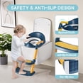 thumbnail image 3 of Asiento de Entrenamiento para Orinal COOSEYA con Escalera y Taburete Azul y Amarillo, 3 of 7
