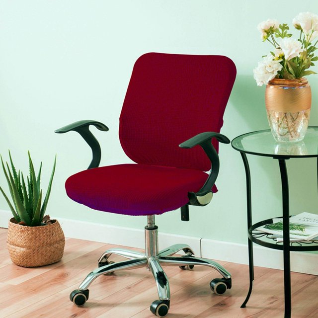 Langgg Computer Chair Cover Swivel Chair Cover for Rotating Chair Red