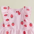 thumbnail image 4 of mgoYE Baby Girl Clothes Outfits Infant Summer Romper Cotton Linen Preemie Newborn Essentials Photography(Watermelon Red,6-12 Months), 4 of 6