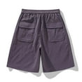 thumbnail image 4 of Pantalones cortos informales con cintura elástica para hombre - Poliéster, bolsillos, ropa cómoda para primavera/verano, 4 of 4