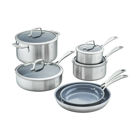 ZWILLING Spirit 3-ply 10-pc Stainless Steel Ceramic Nonstick Cookware (Best 3 Ply Stainless Steel Cookware)