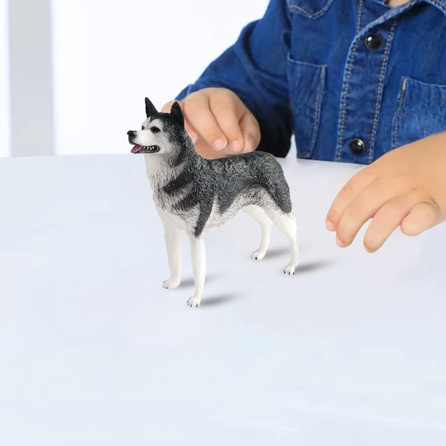 Figuras de perro realistas, juguetes de Husky, decoración del hogar, figuritas de animales, juguetes de animales para regalo, juguetes de cumpleaños