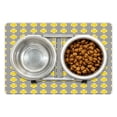 thumbnail image 1 of Lemons Pet Mat for Food and Water, Citrus Fruits in Slices Pattern on Symmetrical Striped Background, Non-Slip Rubber Mat for Dogs and Cats, 18" X 12", by Ambesonne, 1 of 2