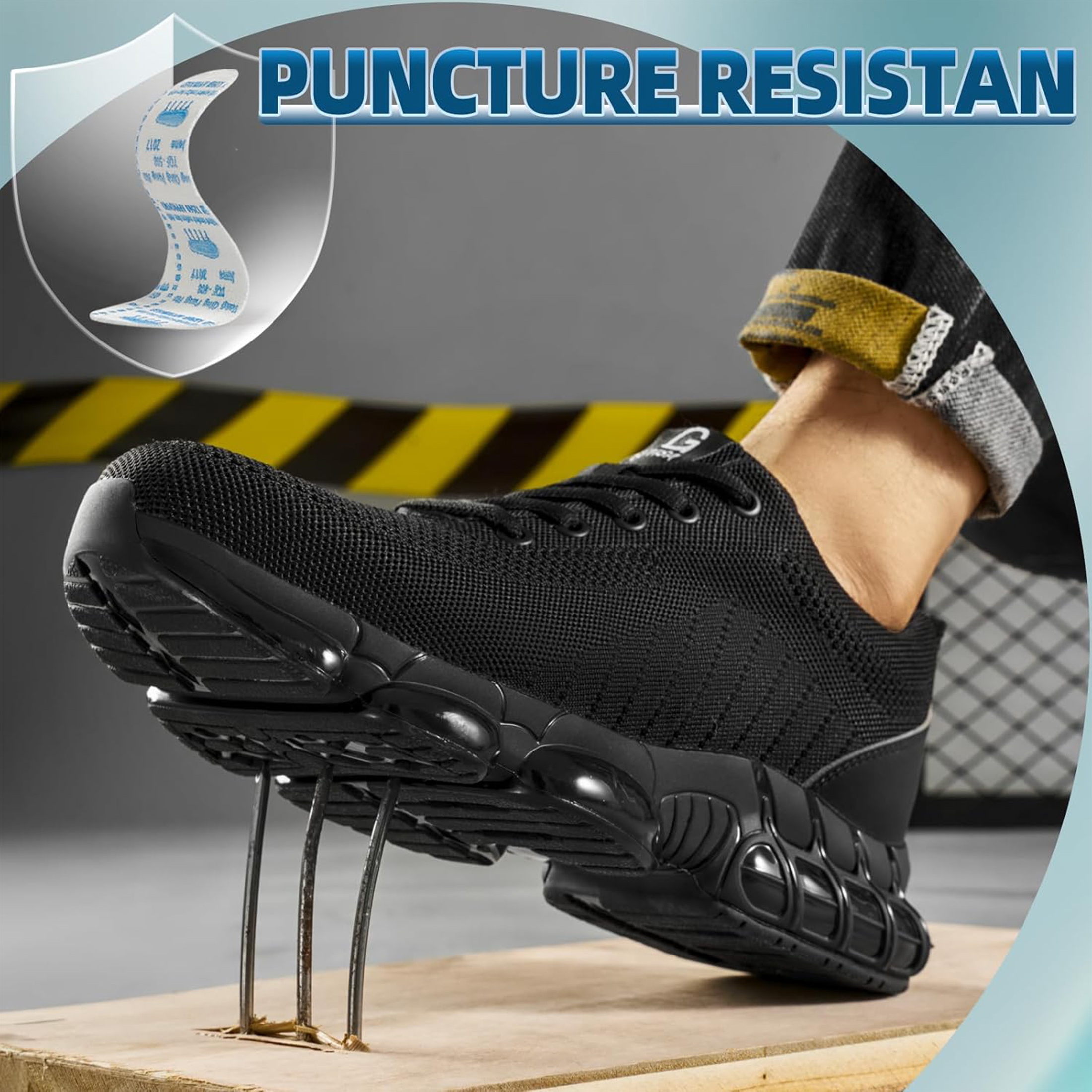 XQJ Steel Toe Work Shoes Lightweight Safety Sneakers photo 4