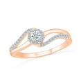 thumbnail image 1 of DGOLD Bague Mode Tourbillon Torsadé en Diamant Blanc Rond en Or Rose 10kt (1/4 cttw), 1 of 4