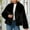 Black, variant on Open Front Coats for Women Beige Oversized Fleece Fashion Jackets Lapel Collar Fuzzy Streetwear Womens Jackets S