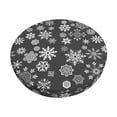 thumbnail image 1 of Balery simple white Snowflake Fundas de asiento para taburete de bar redondo de tela de terciopelo ajustables que protegen de arañazos y manchas para sillas de 14 a 17 pulgadas.-13 inch, 1 of 7
