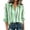 Army Green, variant on Womens Tops Button Down Shirts Striped Casual Collared Long Sleeve Blouse Relaxed Fit Blouson Office Wear Army Green