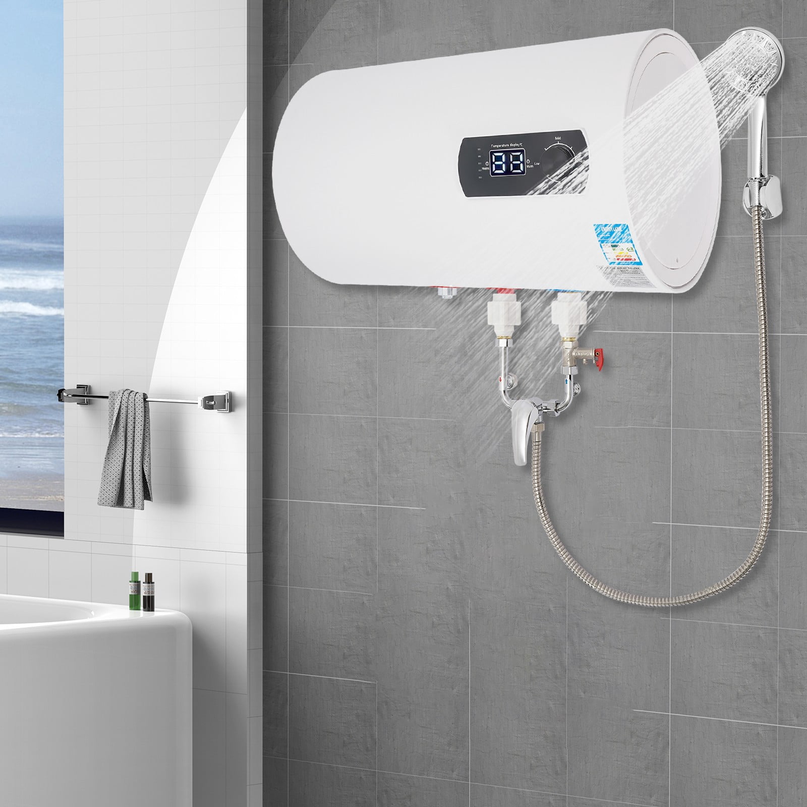 1500W Electric Hot Water Heater Home Water Heater Electric Tank Hot Water Heater