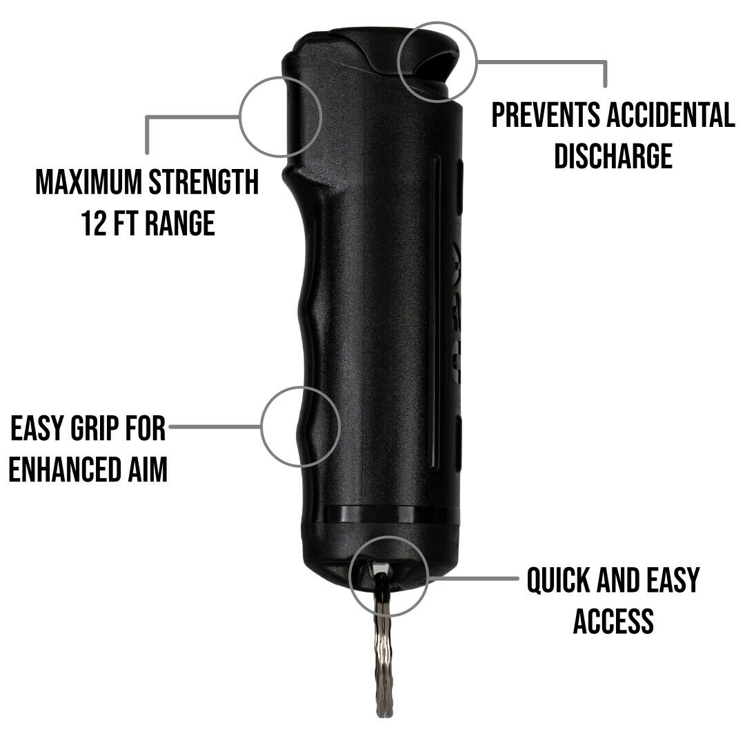 3 Police Magnum Pepper Spray 1/2oz BLACK Flip Top Keychain Defense Newest Model