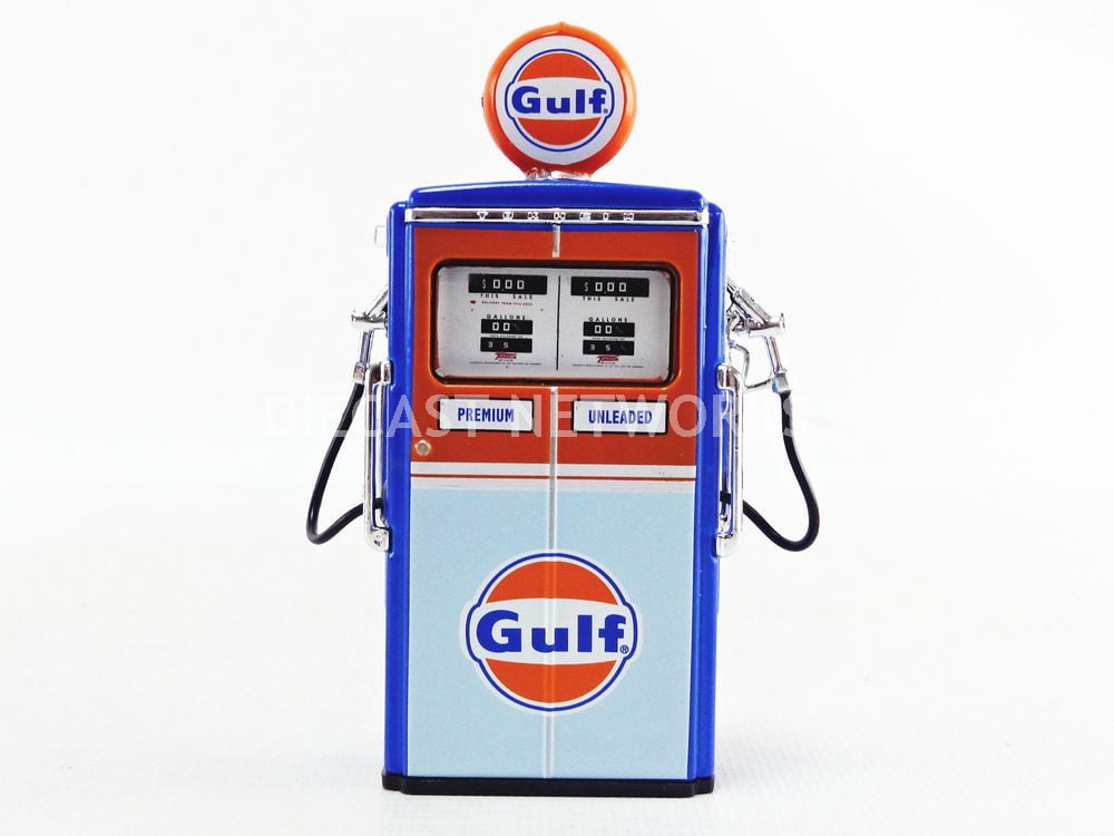GULF OIL GASOLINE GAS PUMP ROUND METAL TIN SIGN GARAGE BARN INDOOR OUTDOOR