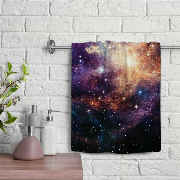 ZFLMY Star Galaxy Space Soft Bath Towel 100% Polyester for Bathroom Hotel Gym and Spa Hand Towel, 29.5x13.8 inches 29.5x13.8in