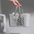 thumbnail image 2 of Small Plastic Storage Basket with Handle, Portable White Household Organizer Bin and Sundries Storage, Mini Shopping Tote for Kitchen and Bathroom Use, 2 of 6