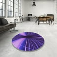 thumbnail image 4 of Ahgly Company Machine Washable Indoor Round Transitional Denim Dark Blue Area Rugs, 4' Round, 4 of 7