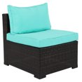 thumbnail image 4 of Wicker Patio Sets, 7 Piece Patio Furniture Sofa Sets with 6 PE Wicker Sofas, Coffee Table, All-Weather Patio Conversation Set with Lake Blue Cushions for Backyard, Porch, Garden, Poolside, LLL27, 4 of 8